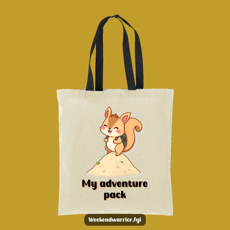 Funny Squirrel Hiker Tote Bag: Adventure Carryall, Great Gift