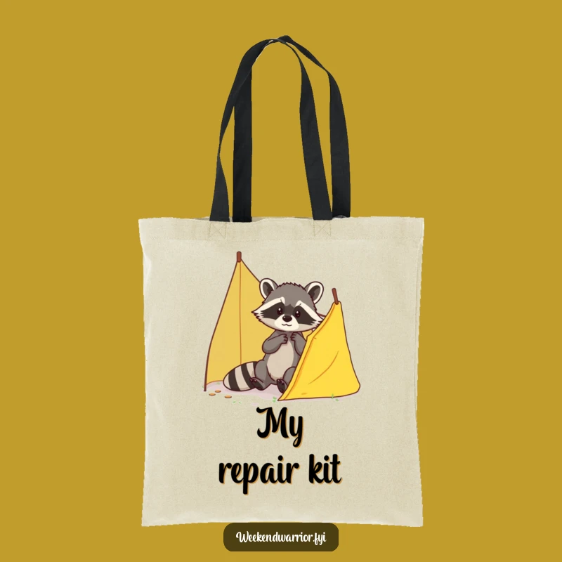 Funny Raccoon Tote Bag: Carry Your Fixes with Style!