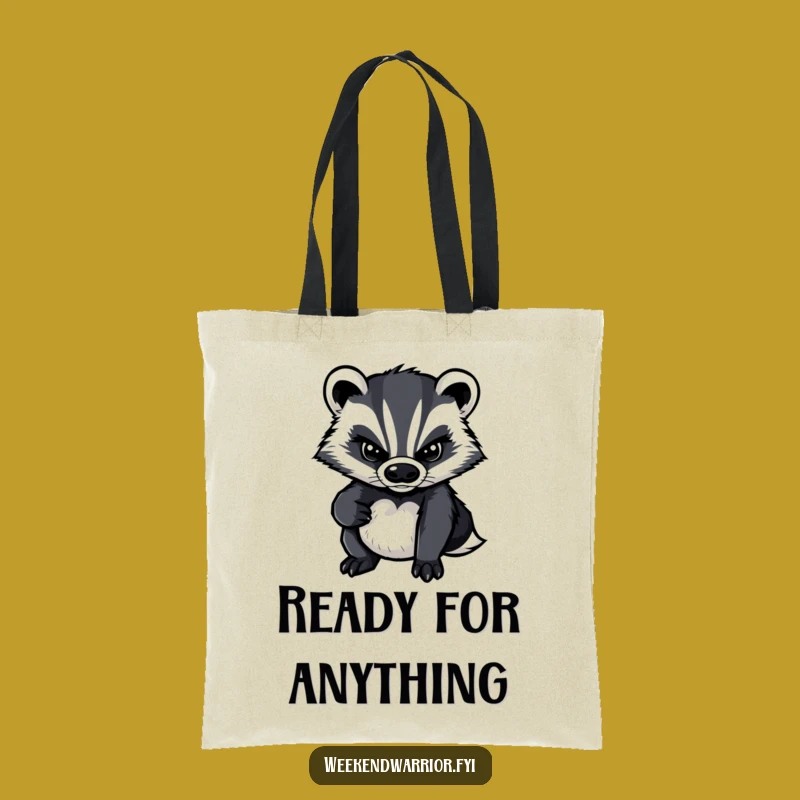 Funny Determined Badger Tote Bag: Carry Your Essentials with Grit!