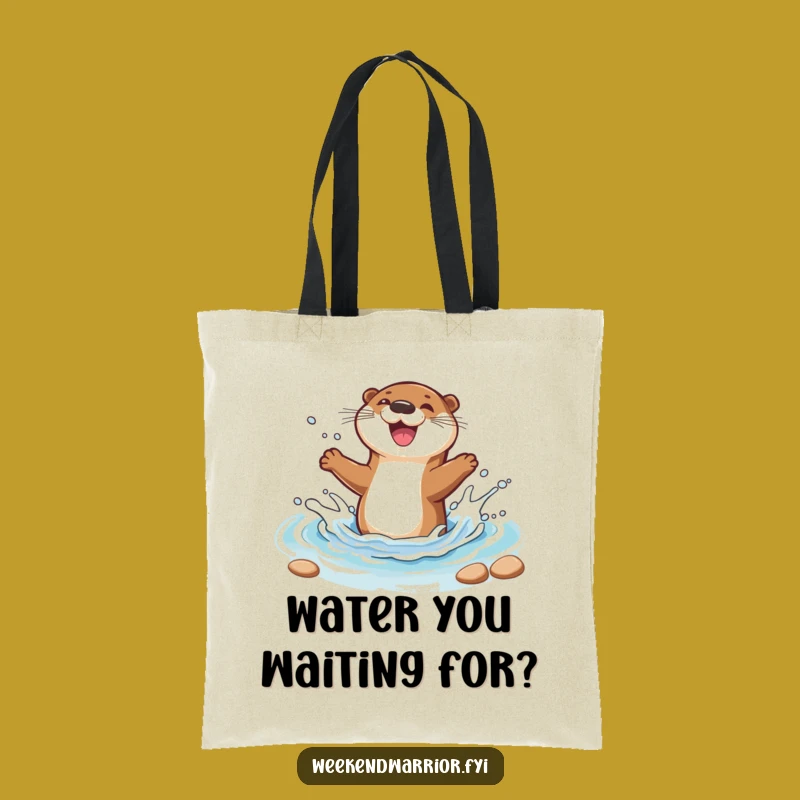 Funny Joyful Otter Tote Bag: Carry Your Happiness Everywhere!