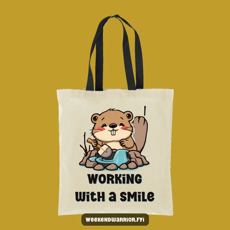 Funny Beaver Builder Tote Bag: Carry Your Tools with Glee